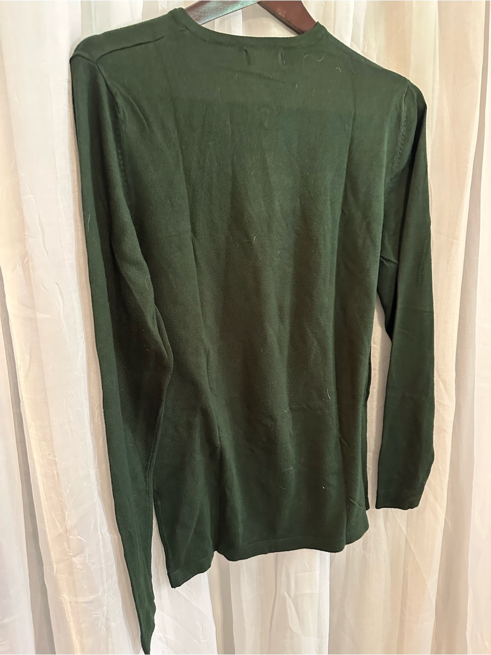 Zara Dark Green V-Neck Men's Sweater - Picture 3 of 4